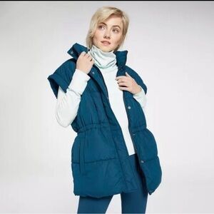 CALIA Blue Insulated Vest with High Collar